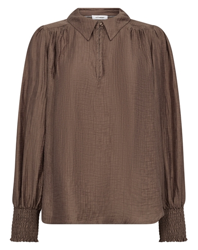 Co'Couture - Tassy CC Collar Bluse - Walnut